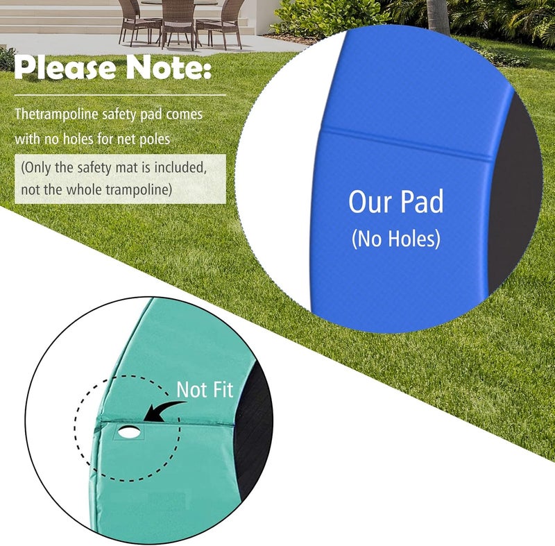 GYMAX Trampoline Spring Cover, 8/10/12/14/15/16FT Trampoline Replacement Safety Pad, Waterproof & Tear-Resistant All-Weather Trampoline Accessories, No Holes for Poles - Image 5
